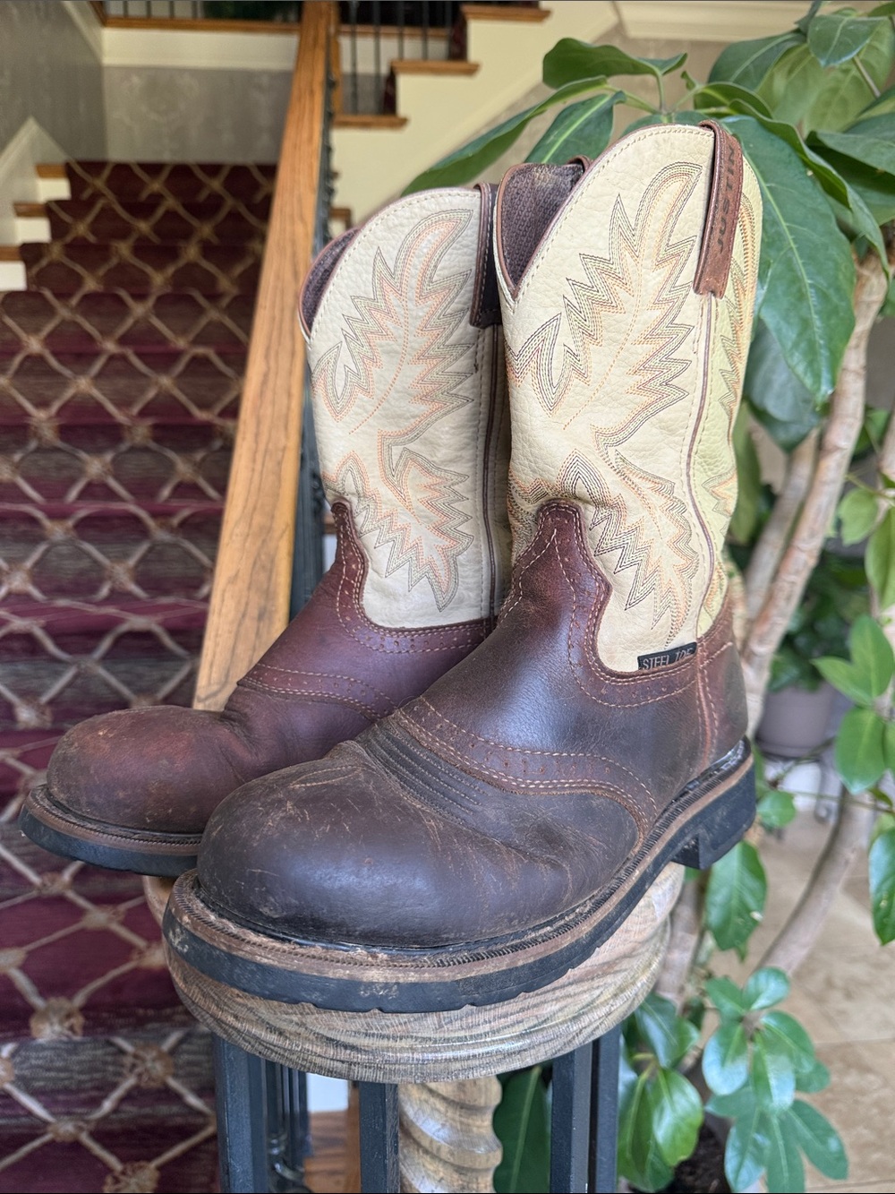 JUSTIN men’s superintendent steel toe work boot size 10 preowned very good cond - Picture 2 of 11